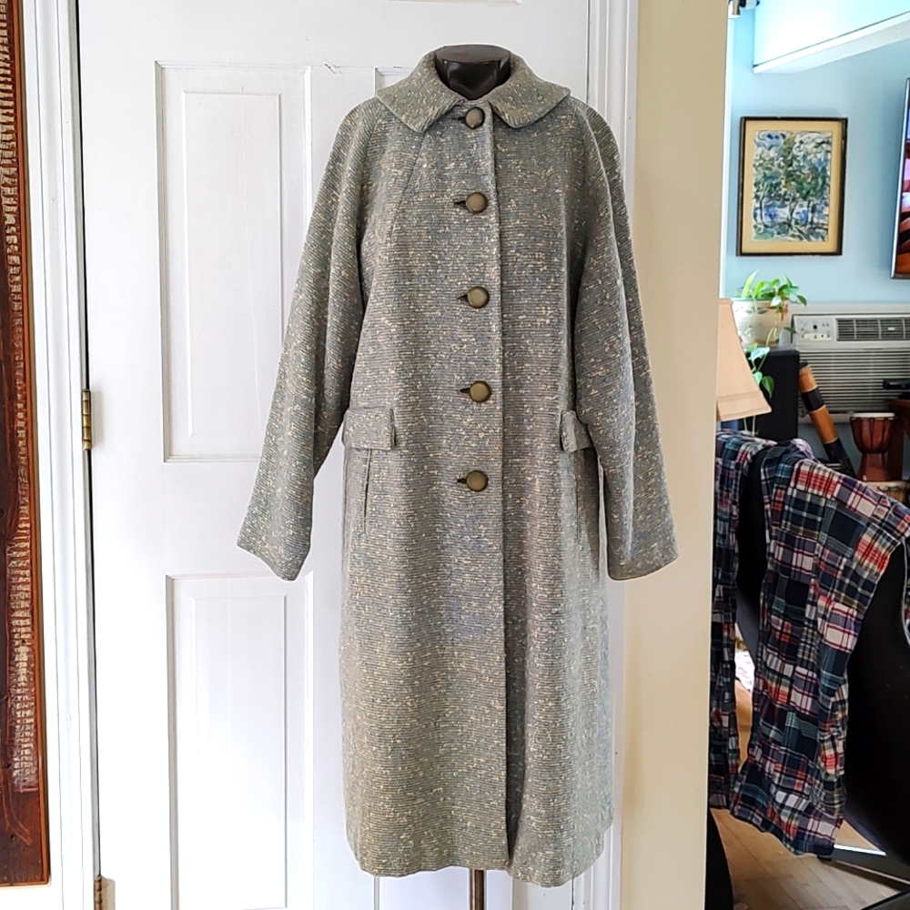 Vintage Wool Coat. Blue 1950's 1960's